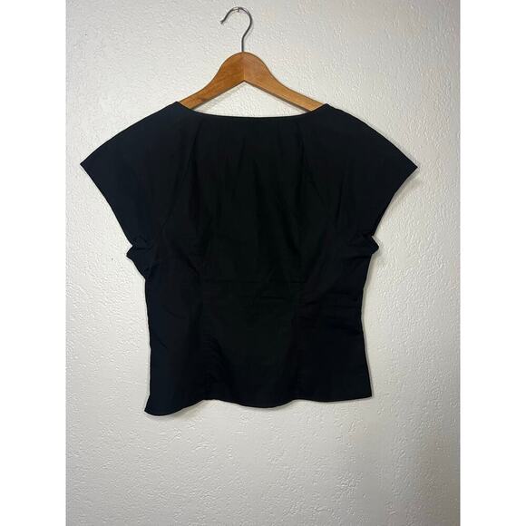 Madewell Twist-Front Seamed Top in Poplin Size 4 - Picture 5 of 6